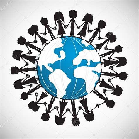 People Holding Hands Around Globe Stock Vector Image By ©mejn 37834719