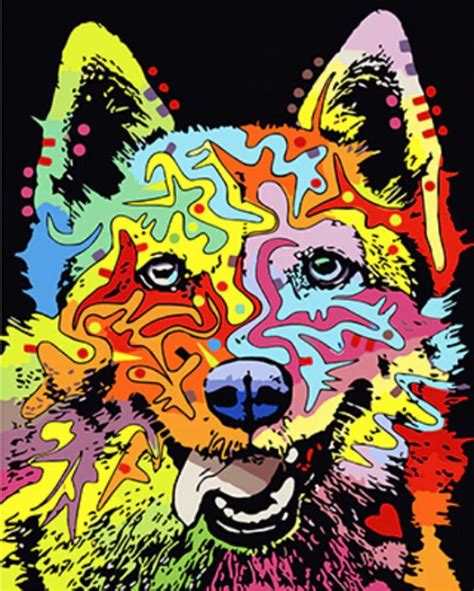 1968x157 Multi Colored Dog Paint By Number Withwithout Frame Home