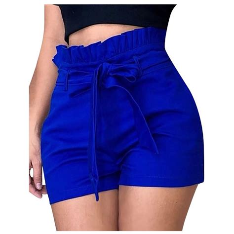 Cheap My Womens Fashion Shorts Summer Sexy Pocket Lace Up Wide Leg Casual Shorts Joom