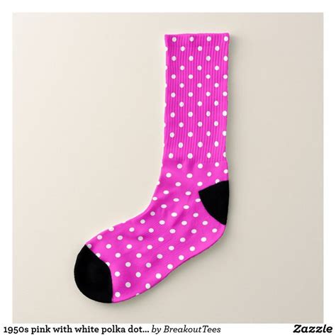 1950s Pink With White Polka Dots Unisex Socks White