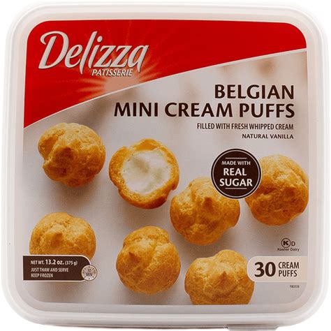 Delizza Patisserie Belgian Mini Cream Puffs 30 Ct Ice Cream Cakes