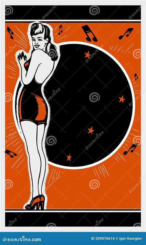 Pinup Girl Poster Template Stock Vector Illustration Of Text Girl