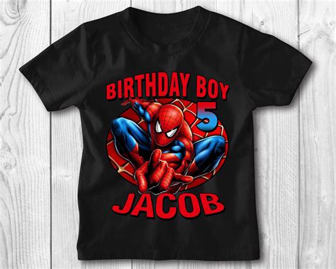 SPIDERMAN Birthday Shirt Spiderman Birthday T-shirt - Etsy