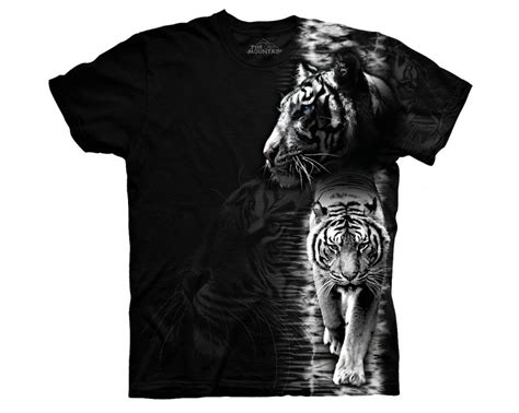 The Mountain Evolution T Shirts White Tiger Stripe T Shirt Imprimé