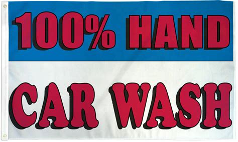 100 Hand Car Wash Flag 3x5 Carwash Banner Sign Hand Wash Lavar De