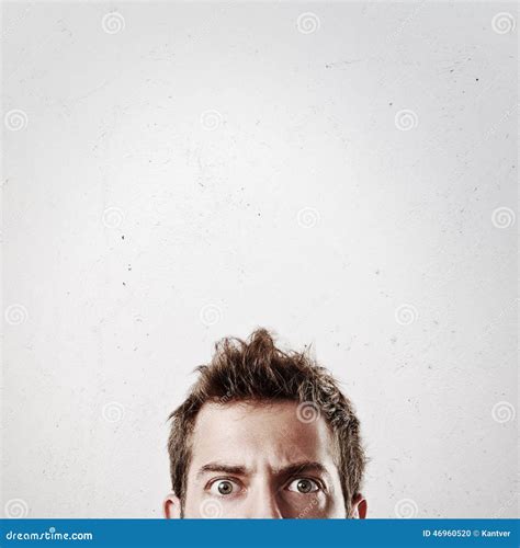 Portrait Of An Open Eyed Young Man Stock Photo Image Of Face Shock