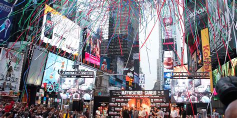 Times square is a major commercial intersection, tourist destination, entertainment center, and neighborhood in the midtown manhattan section of new york city. Mayweather vs. Canelo: Times Square Press Stop | SHOWTIME