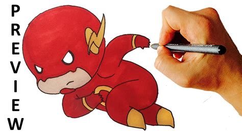 How To Draw Flash Chibi From Dc Comics Heroes Easy Step By Step Video