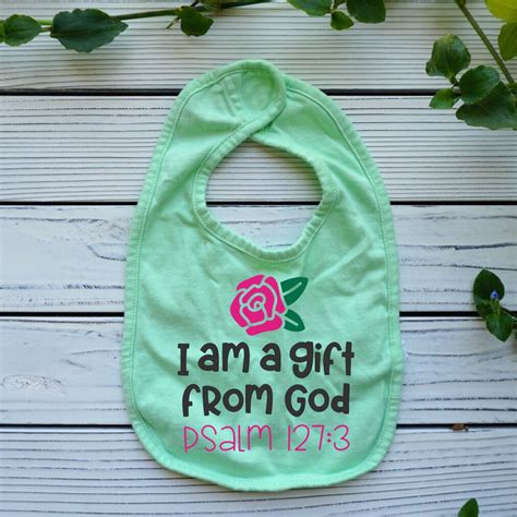 I Am T From God Christian Baby Girl Bib Christian Baby Etsy