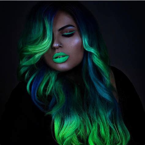 Neon Green Hair Color By Hairgodzito Pulpriothair Neon Hair Dyed