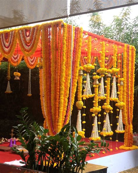 This Mandap Decor Design Because Of Its Classic Use Of Marigold Flowers