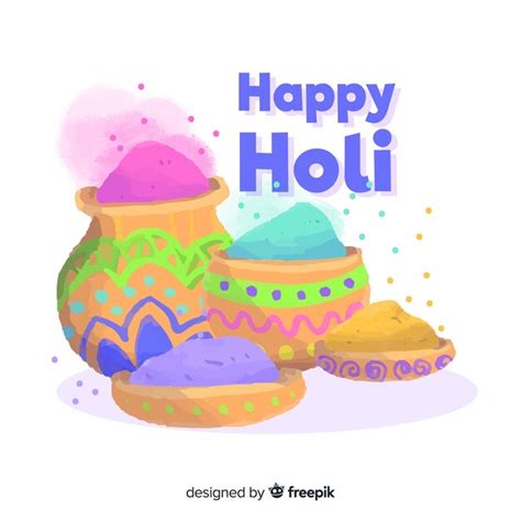 Free Vector Colorful Holi Gulal Background