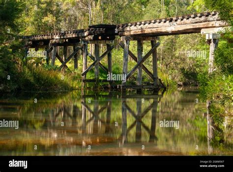 Railway Trestle Bridge Wooden Reflection Moomin Atherton Tablelands