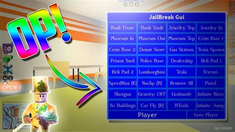 Really powerful gui with tons of features! *NEW* Jailbreak OP GUI Script / Hack (Unlimited Money ...