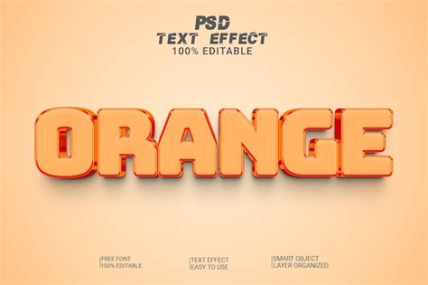 Premium Psd 3d Orange Text Style Effect