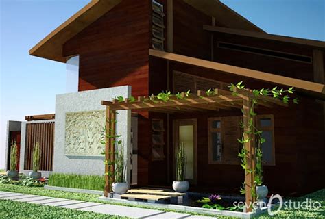 Desain eksterior fasad rumah mungil desain fasad rumah tropis minimalis dengan 2 pintu ruang tamu. Desain Eksterior Rumah Tropis Modern