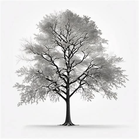 Premium Photo Isolated Grey Tree On White Background
