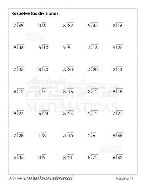 Hojas De Ejercicios De Divisiones Para Imprimir Ejercicios De Porn