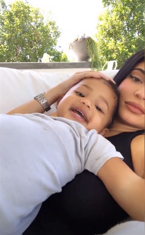 Kylie Jenner Cuddles With Stormi And Oops Gets Hit In The Face E Online