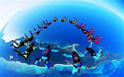 Hd Wallpaper Skydiving Earth Jump Parachute Wallpaper Flare