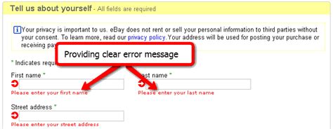 Figure 3 Showing Example Of Missing Required Field Error Messages At
