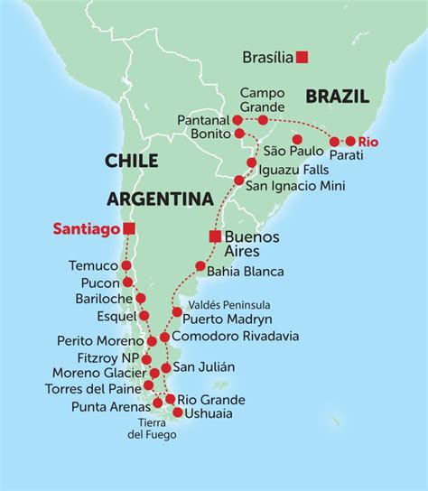 Discover Patagonia Tour Map Gap Year Information Pinterest