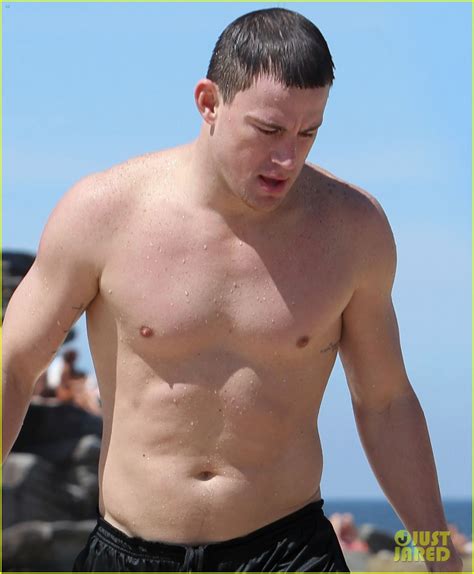 Full Sized Photo Of Channing Tatum Shirtless At The Beach Photo