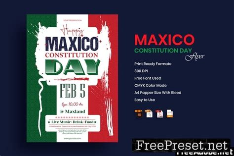 Mexico Constitution Day Flyer Template Vnnegxr