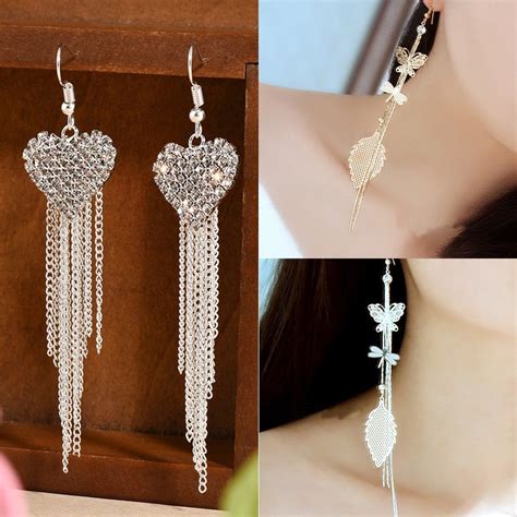 £099 Gbp Trendy Party Cocktail Dangle Long Tassels Hook Drop Shiny