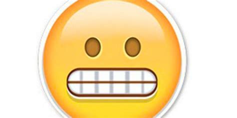 Intended to depict a neutral sentiment but often used to convey mild irritation and concern or a deadpan sense of humor. Apparently the 'grimace face' emoji is actually smiling