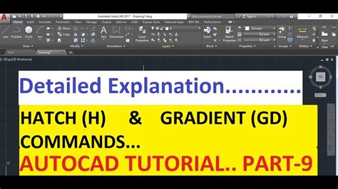 Hatch And Gradient Commands In Autocad Part 9 Youtube