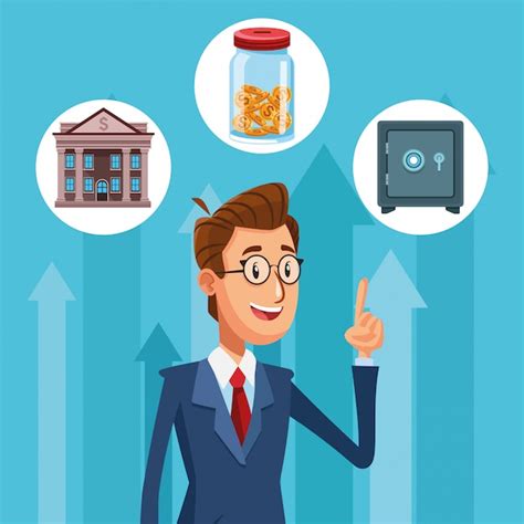 Businessman Banker Cartoon Vector Premium Download