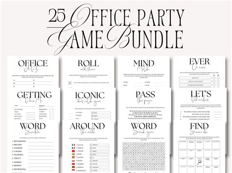 Office Party Games Bundle Fun Printable Games Work Party Games Etsy