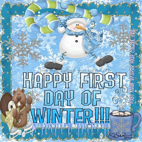 Snowman Happy First Day Of Winter Pictures Photos And Images For
