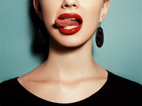 Wallpaper Tongue Out Red Lipstick Lips Face Women 2560x1920 Wallpapermaniac 1467881