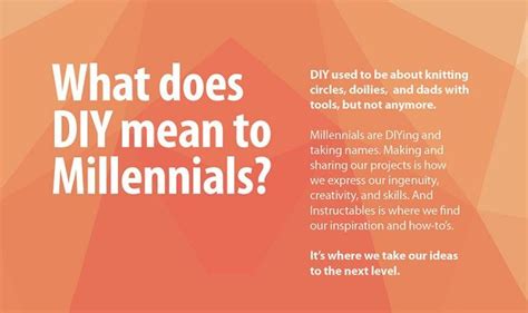 What Does Diy Mean To Millennials Infographic ~ Visualistan