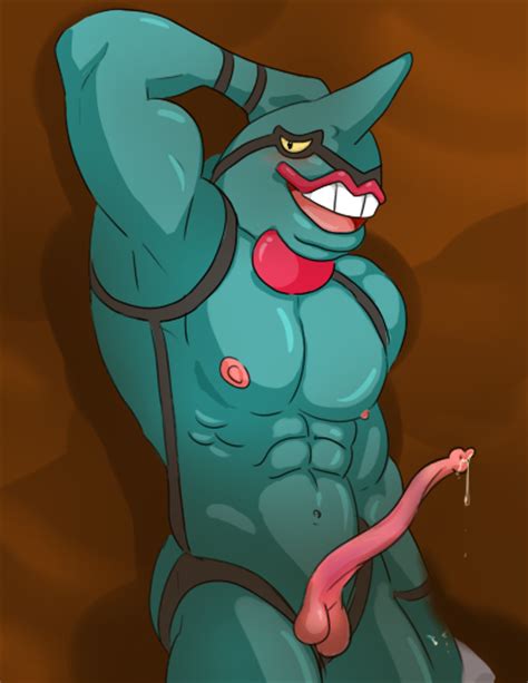 Rule 34 Anthro Color Male Male Only Muscles Nipples Nude Penis Pokemon Solo Tagme Testicles