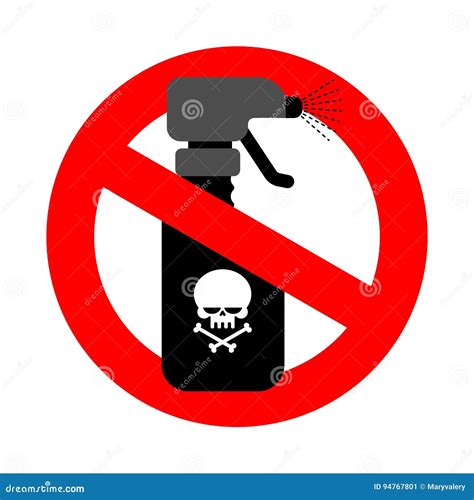Stop Spraying Poison Red Road Sign Is Prohibited Stock Vector