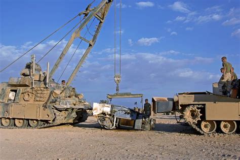 Usmc M88a2 Hercules Recovery Vehicle Pulling The Power Pack From A
