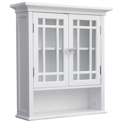| vintage wall mounted pine display cabinet. 2-Door Wall Cabinet in White - 7473