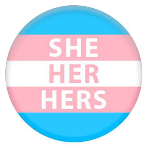 Transgender Flag Pronoun She Her Hers Small Pin Badge Uk