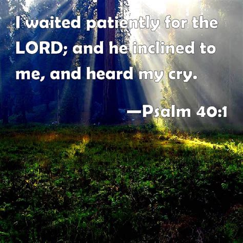 Psalm 40 1 I Waited Patiently For The LORD And He Inclined To Me And