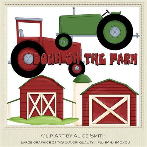 Barns And Tractors Country Farm Clip Art By Alice Smith
