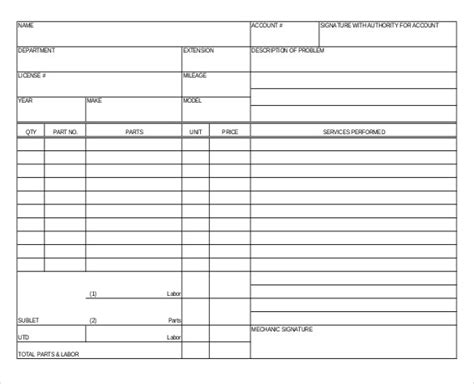 This is because there are so many different types of jobs that can be performed. Garage Repair Order Forms | charlotte clergy coalition