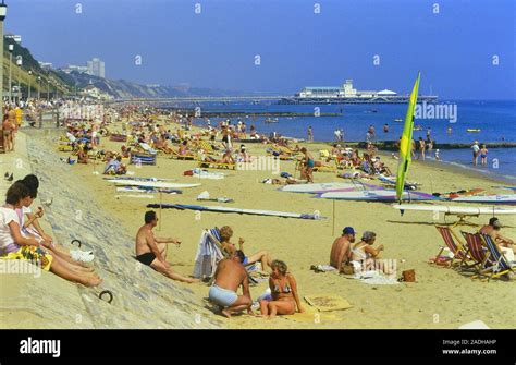 Bournemouth Beach Dorset England UK Circa 1980 S Stock Photo Alamy