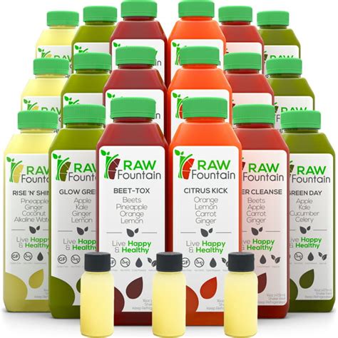 Raw Fountain 7 Day Juice Cleanse 100 Natural Raw Cold Pressed Fruit