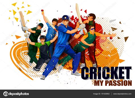 Player In Cricket Championship Background Stock Vector By ©snapgalleria