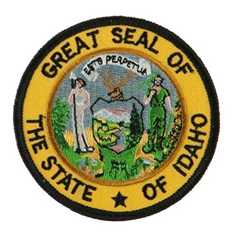 Idaho State Seal Patch Round 3 Diameter Idaho Embroidered Iron On Or