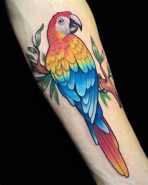 30 Adorable Parrot Tattoo Designs You Will Love Art And Design Parrot Tattoo Birds Tattoo