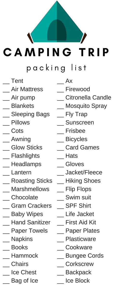 Girls Camp Printable Packing List And Leaders Must Haves For Camp